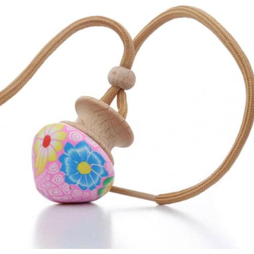 Essential Oil Packing Bottle Polymer Clay Vial Hanging Vial Pendant Wooden Cover 10ml Fragrance anging Diffuser 25pcs/lot