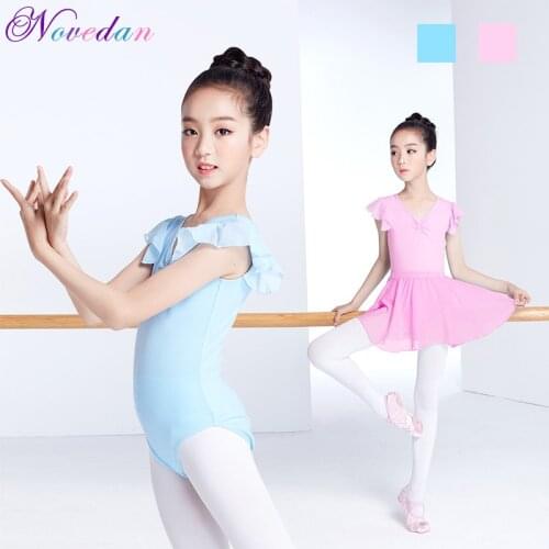 Gymnastics Ballet Skirted Leotard Girls Basic Cotton Ballet Dance Leotard Kids Ballerina Dress Dance Costumes