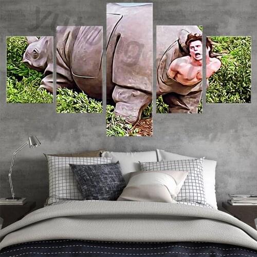 Hd print Ace Ventura Poster Rhino Scene Canvas Painting Funny Posters Wall Art home Decoration frame