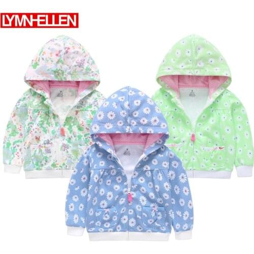 2019 NEW Autumn Winter Toddler Baby Kids Girl Hooded Floret Hoodie Sweatshirt Tops Clothes Roupa Infantil Cotton Zip Coat