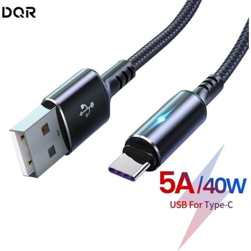 Type C Cable For Huawei P30 Pro Fast Charger Cables for Phone Charging Wire USB C Cable For Samsung S9 S8 S10 Type C 5A Charger