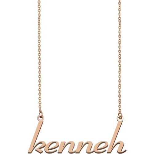 Kenneh Name Necklace Personalized Custom Nameplate Pendant for Women Girls Best Friends Birthday Wedding Christmas Mothers Gift