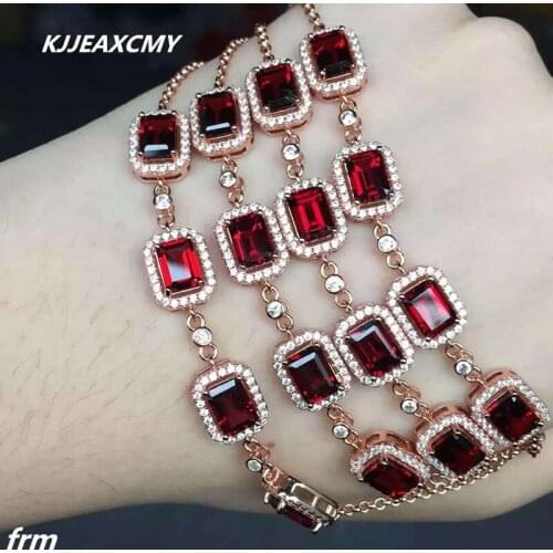 KJJEAXCMY Fine jewelry 925 Sterling Silver Natural Garnet Bracelet