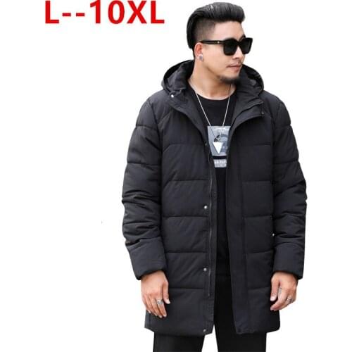 Plus 8XL 7XL 6XL 2020 new winter mens jacket simple fashion hooded coat knit cuff design males thermal fashion brand parkas