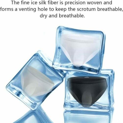 Hot Sale Mens Sexy Panties Seamless Briefs Silk Underwear Low Transparent Ice Waist Briefs Summer Mens Sexy Panties X6K6
