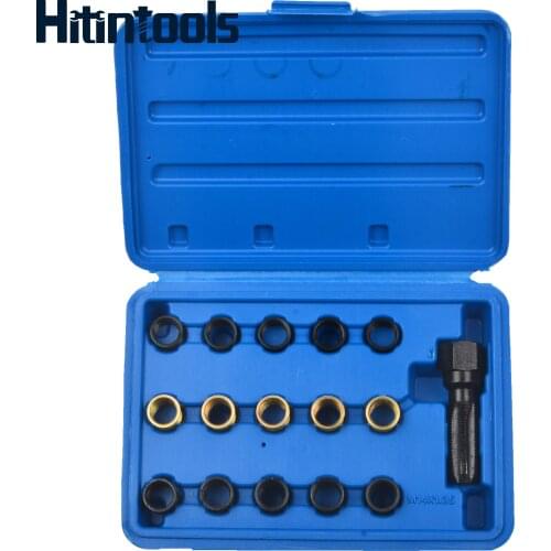 16 Pcs M14x1.25 Spark Plug Rethread Thread Repair Tools Kit