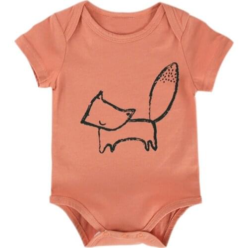 Outfit Baby Boy Girl Playsuit Unisex Infant Rompers Children Cotton Short Sleeve Clothing Kids Fox Jumpsuits Newborn Clothes
