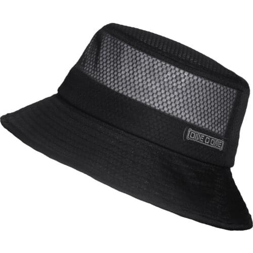 Hight Quality Cool Soft Thin Polyester Mesh Bucket Hat Male Summer Panama Sun Cap Men Women Beach Big Size Bucket Hat 56-60cm