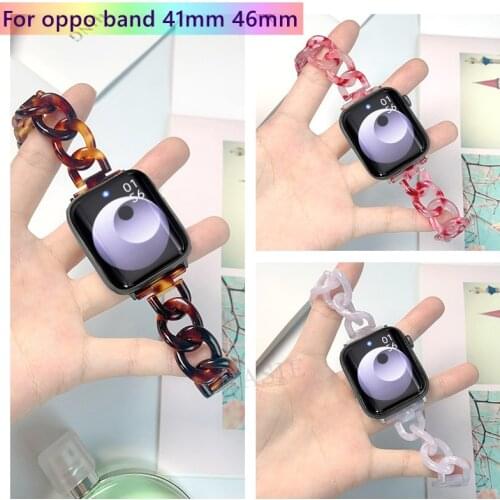 Transparent Watch Strap For Oppo Watch 41mm 46mm Resin SmartWatch Band Replacement WristBand Bracelet Belt Hot