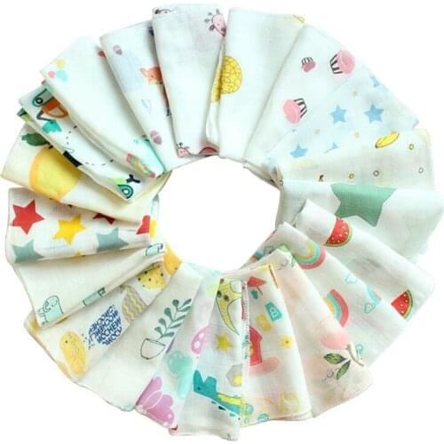 30x30cm 10Pcs/Pack Baby Muslin Face Washcloth Newborn Wipes Bibs Saliva Towel