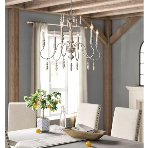 Retro Chandelier Pastoral American Simple Country Living Room Lamp Bedroom Study French Art Deco Lamp