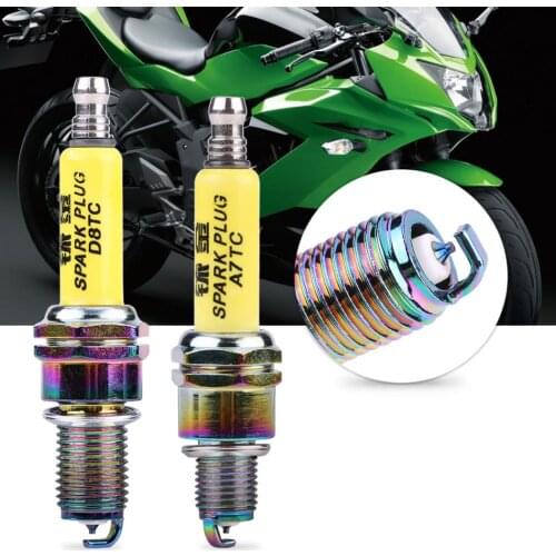 4Pcs D8TC Spark Plug Spark Plugs for Motorcycle Scooter ATV Dirt Bike D8TC A7TC Motorcycle Spark Plug Car Styling