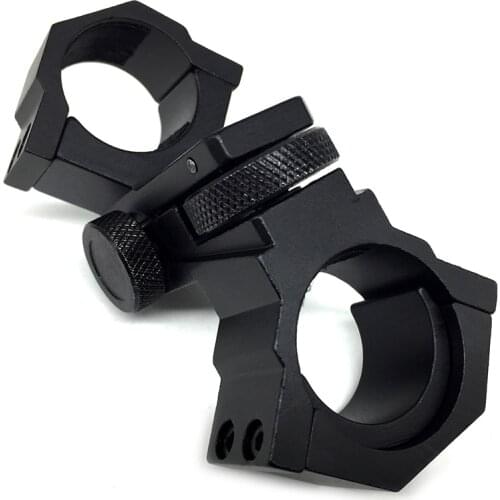 Tactical 2 Way Use Double Ring Diameter 25.4mm 30mm Mount Adjustable Elevation Windage Flashlight Rifle Scope Mount Holder Adapt