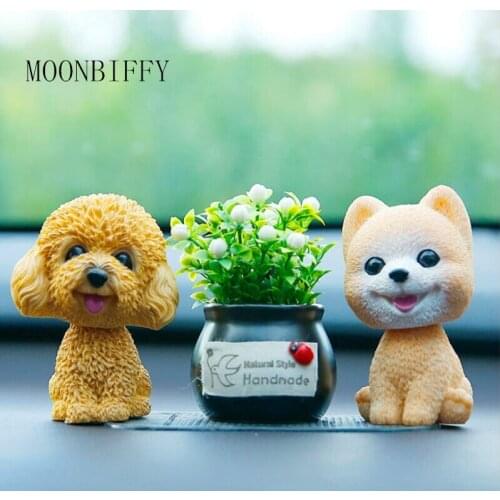 Husky Teddy car shaking his head dog ornaments cute nodding decoration gift car interior home room auto accessories