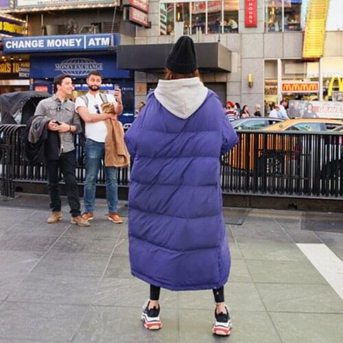 2019 Sale Polyester Patchwork No New Korean Long Fund Clothes Bread Serve Thickening Jacket Cotton Loose Coat Overcoat Woman