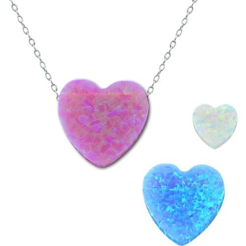 1 Pc Real Opal Necklace Pendant Jewelry Heart Shape Design with 925 Silver Choker Necklace Romantic For Lovers Gift