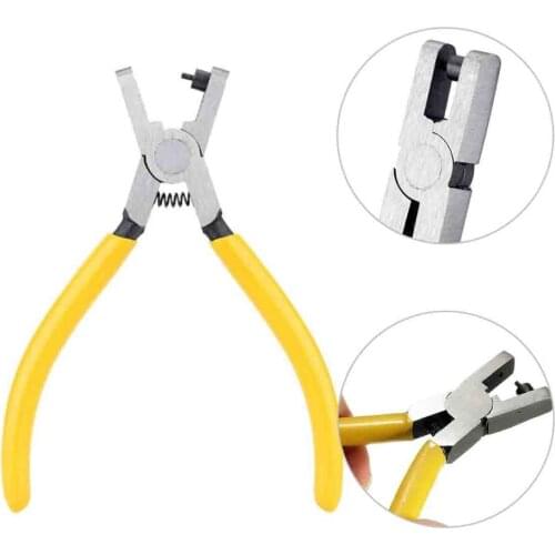 1PC Yellow Universal Hand Leather Strap Watch Band Belt Punching Tool Small Hole Pliers