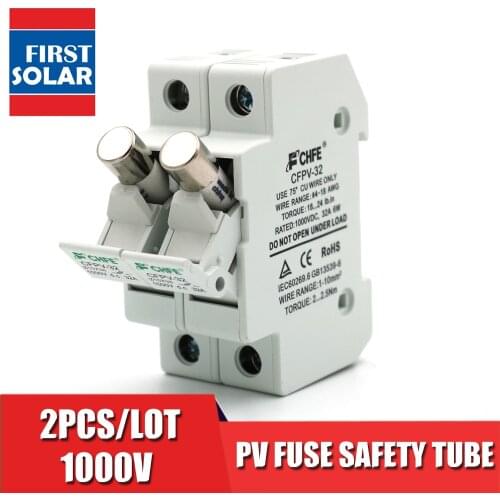 2pcs x PV Solar Fuse 5A/10A/15A/20A/30A 1000V DC Connector Fusible With Fuse Holder for PV PV Solar System Protection 10x38mm
