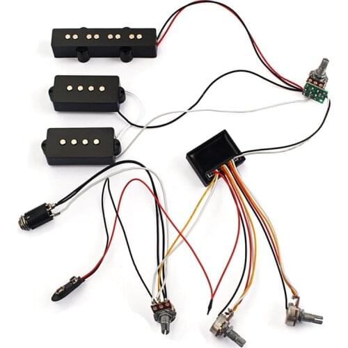 3 Band Equalizer EQ Preamp Circuit B Guitar Tone Control Wiring Harness and JP Pickup Set for Active B Pickup