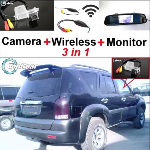 3 in1 Special Rear View Camera + Wireless Receiver + Mirror Monitor Easy DIY Parking System For Derways Aurora 2011~2012