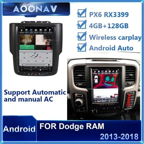 2 din Android Car radio for Dodge RAM Trucks 2013 -2018 car stereo Tesla radio multimedia GPS navigator headunit support carplay