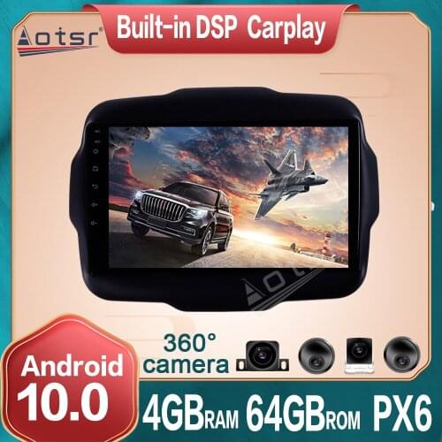 Android 10 Car Multimedia Radio DVD Player for Jeep Renegade 2014+ Auto GPS Navigation 360 panoramic Camera DSP Carplay Headunit