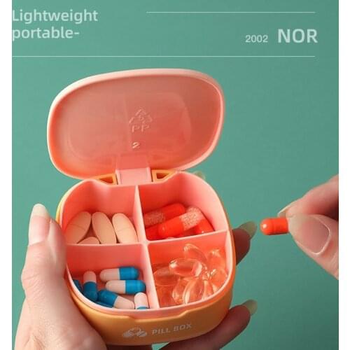 1Pcs Mini Colourful Pill Box 4/7 Grids Medicine Organiser Dispenser Daily Storage Case Tablet Holder Storage
