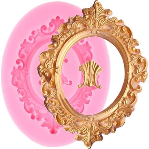 DIY Vintage Relief Frame Cake Border Silicone Mold Fondant Cake Decorating Tools Resin Clay Candy Molds Chocolate Gumpaste Mould