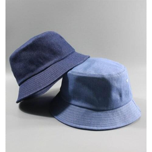 Big Head Man Large Size Bucket Hat Men and Women Four Season Solid Color Denim Plus Size Fisherman Hats 57-60cm 62-65cm