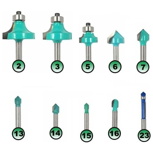 1pc 1/4" Shank Wood Router Bit Straight T V Flush Trimming Cleaning Round Corner Cove Box Bits Milling Cutter for Wood MC01064