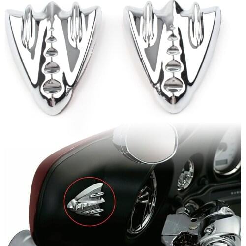 Chrome Motorcycle Inner Fairing Mirror Block Off Cover Plates for Harley Street Glide EFI FLHX 2006-2013 1Pair