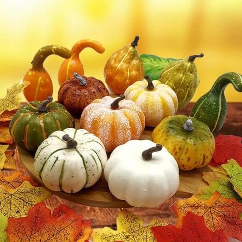12Pcs Simulation Halloween Pumpkin Fake Foam Pumpkin Autumn Fall Wedding Decor Thanksgiving Halloween Decorations For Home
