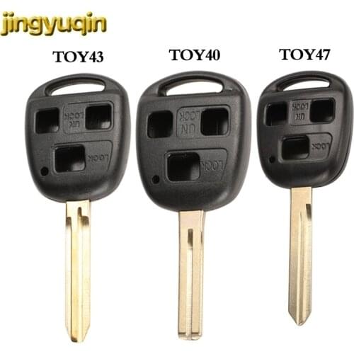 Jingyuqin 3 Buttons Remote Car Key Shell For Toyota Camry Avensis Corolla Yaris Rav4 Quality Key Case Replacement Fob