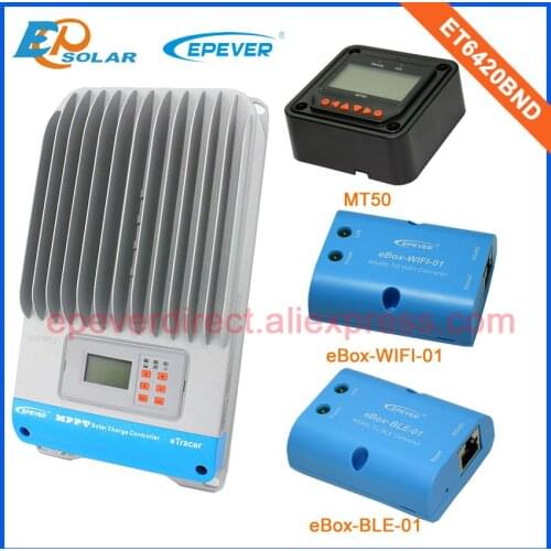 MPPT 60A controller lcd display ET6420BND EPEVER Fast delivery high quality wifi ble BOX MT50 solar charger controller 48V