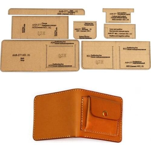 Short Wallet Design Kraft Paper Template Handmade Leather Product Pattern Free Cutting Cardboard Mould Sewing Stencil Supplies