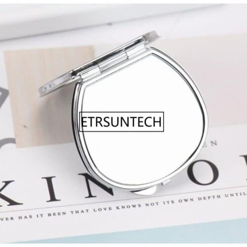 Cosmetic Mirrors Compact Pocket Heart Mini Sliver Round Mirror Women Makeup Glass Folding Type Portable Hot Selling Beauty F1265