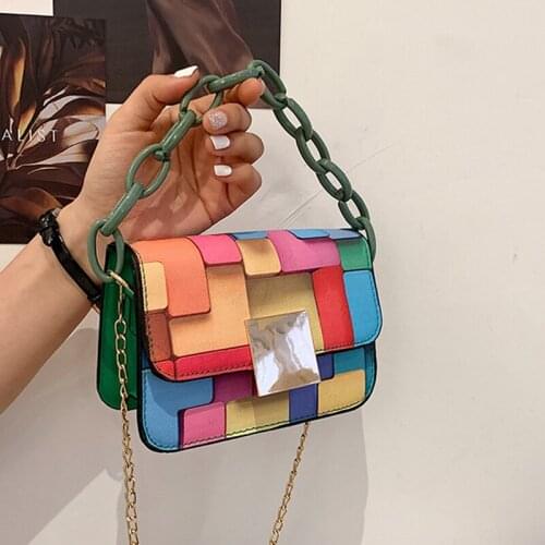 Chuwanglin Multicolor Shoulder Bag Women Chain Female Bag for Phone Fashion Small Woman Handbag Leather Pu Mini Bag 8131029