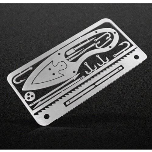 Multifunction Camping Survival Tool Fishing Hook Card Hunting Emergency Tool pjop