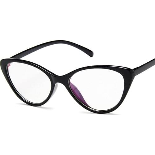 Trendy Spectacle frame cat eye Glasses frame Women clear lens brand Designer Eyewear optical myopia nerd black purple eyeglasses