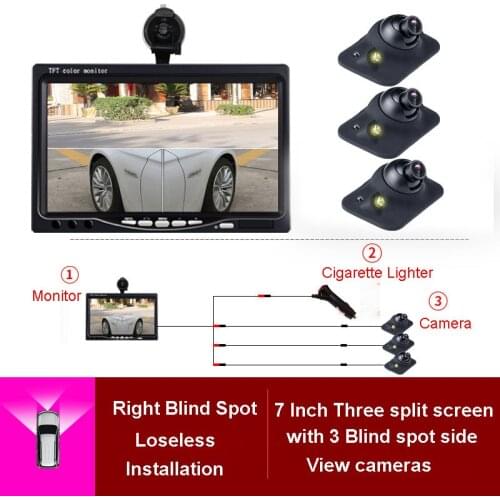 7 inch TFT LCD HD Screen Car Monitor rearview reversing parking monitor front,left, Rearview camera Watrerproof night Vision