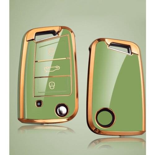 Soft TPU Car Key Case Cover for Volkswagen VW Polo Golf 7 MK7 Tiguan Passat for Skoda Octavia Kodiaq Karoq for Seat Ateca Leon