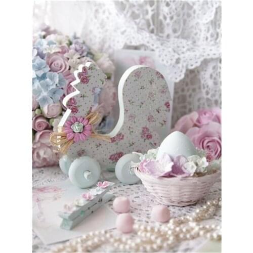 Flowers Pink DIY Embroidery Cross Stitch 11CT Kits Craft Needlework Set Cotton Thread Printed Canvas Home Dropshipping