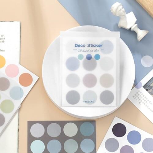 10 sheets Basis Morandi Dots Journaling Decorative Kawaii Stationery Round PET Stickers Scrapbooking DIY Diary Album Stick Lable
