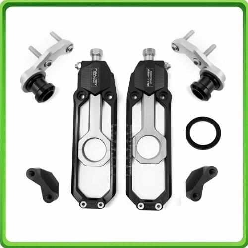 Motorcycle Chain Tensioner Adjuster with paddock bobbins fit for BMW S1000RR S1000R S1000XR 2019-2020 Black&Silver