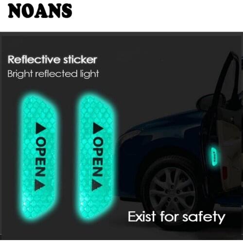 NOANS Car Door OPEN Sign Stickers Safety Warning Mark Reflective Tape For Honda Civic 2017 Skoda Octavia a7 a5 Mazda 3 6 CX-5