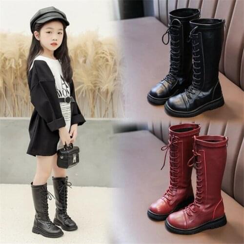 Autumn childrens boots girls fashion rubber boots over the knee childrens motorcycle boots Martin boots girls 2-12 years old