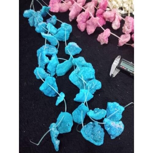 Aqua Color Druzy Crystal Geode Quartz Stone Pendant Neckace Each Druzy Crystal Rock Gems Necklace