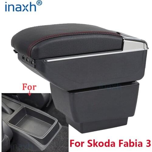 For Skoda Fabia 3 Armrest For Skoda Fabia III Car Armrest box Retrofit parts Storage box car accessorie 2015-2019 2016 2017 2018