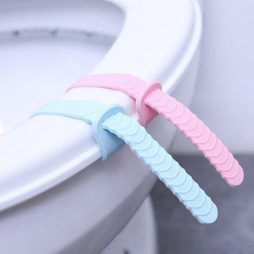 Portable Toilet Closestool Seat Handle Toilet Seat Cover cute home Lifter Foldable Silicone Sanitary Seat Cover Lifting Device