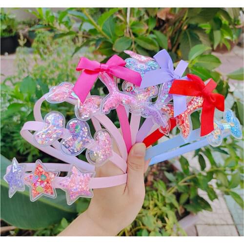 2/3/4pcs Girls Hairbands Children Sequins bow Headbands Kids New ABS Step Teeth Hair Bands Hair Accessories